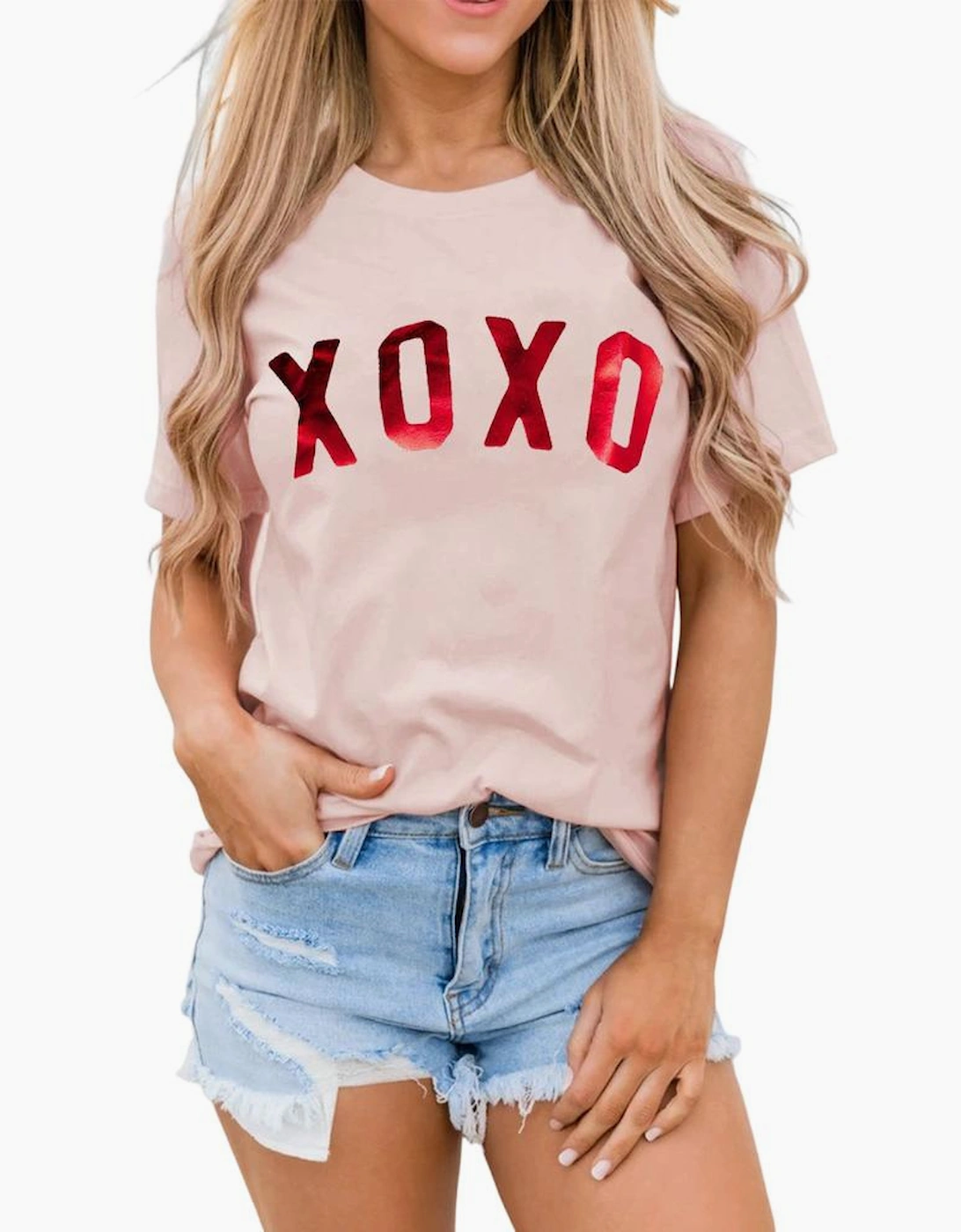 Azura Exchange Glitter Pattern Print Short Sleeve Graphic Tee