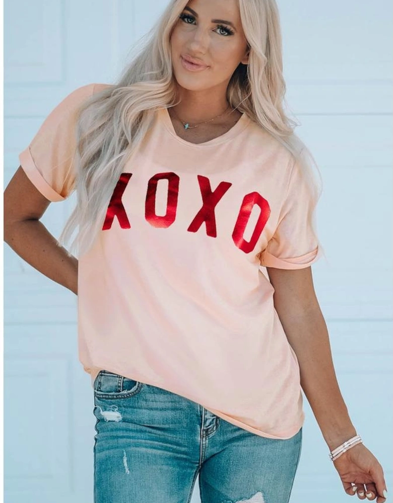 Azura Exchange Glitter Pattern Print Short Sleeve Graphic Tee