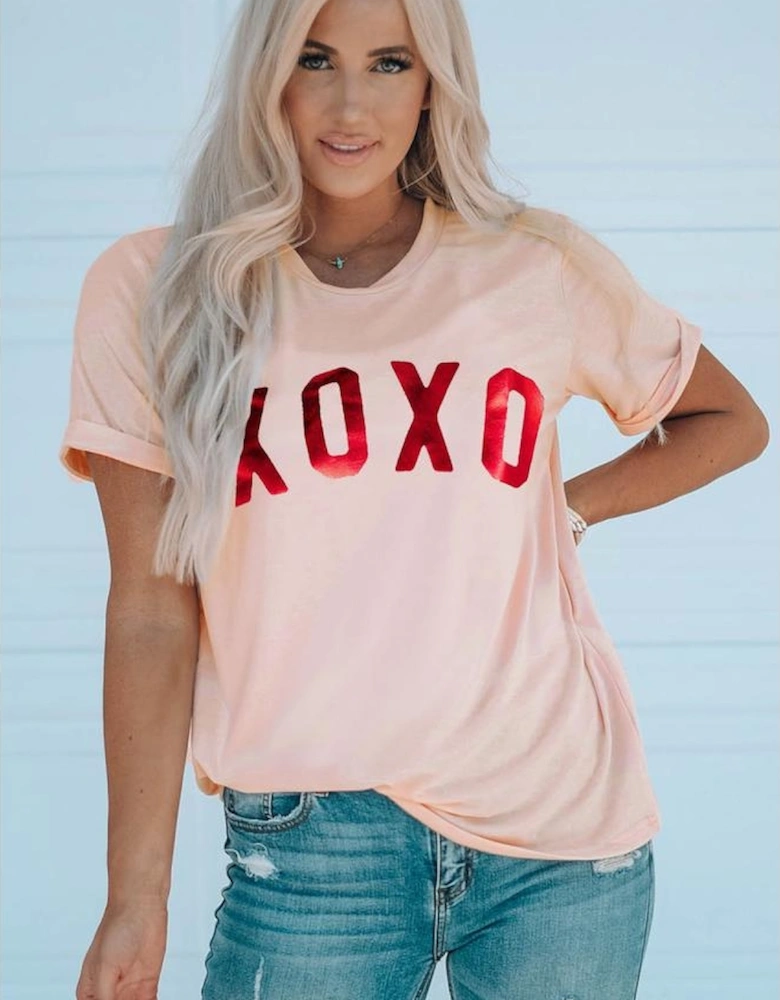 Azura Exchange Glitter Pattern Print Short Sleeve Graphic Tee