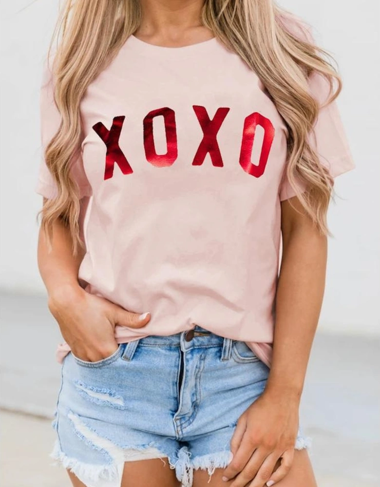 Azura Exchange Glitter Pattern Print Short Sleeve Graphic Tee