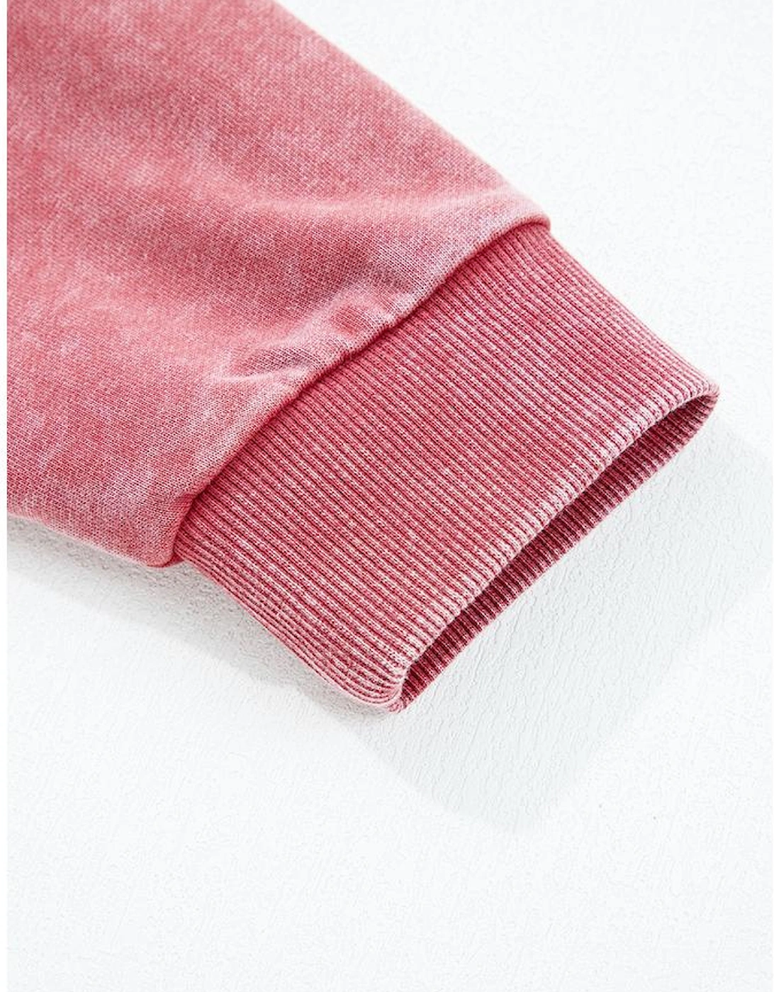 Racing Red Mineral Wash Raglan Sleeve Raw Hem Crop Sweatshirt