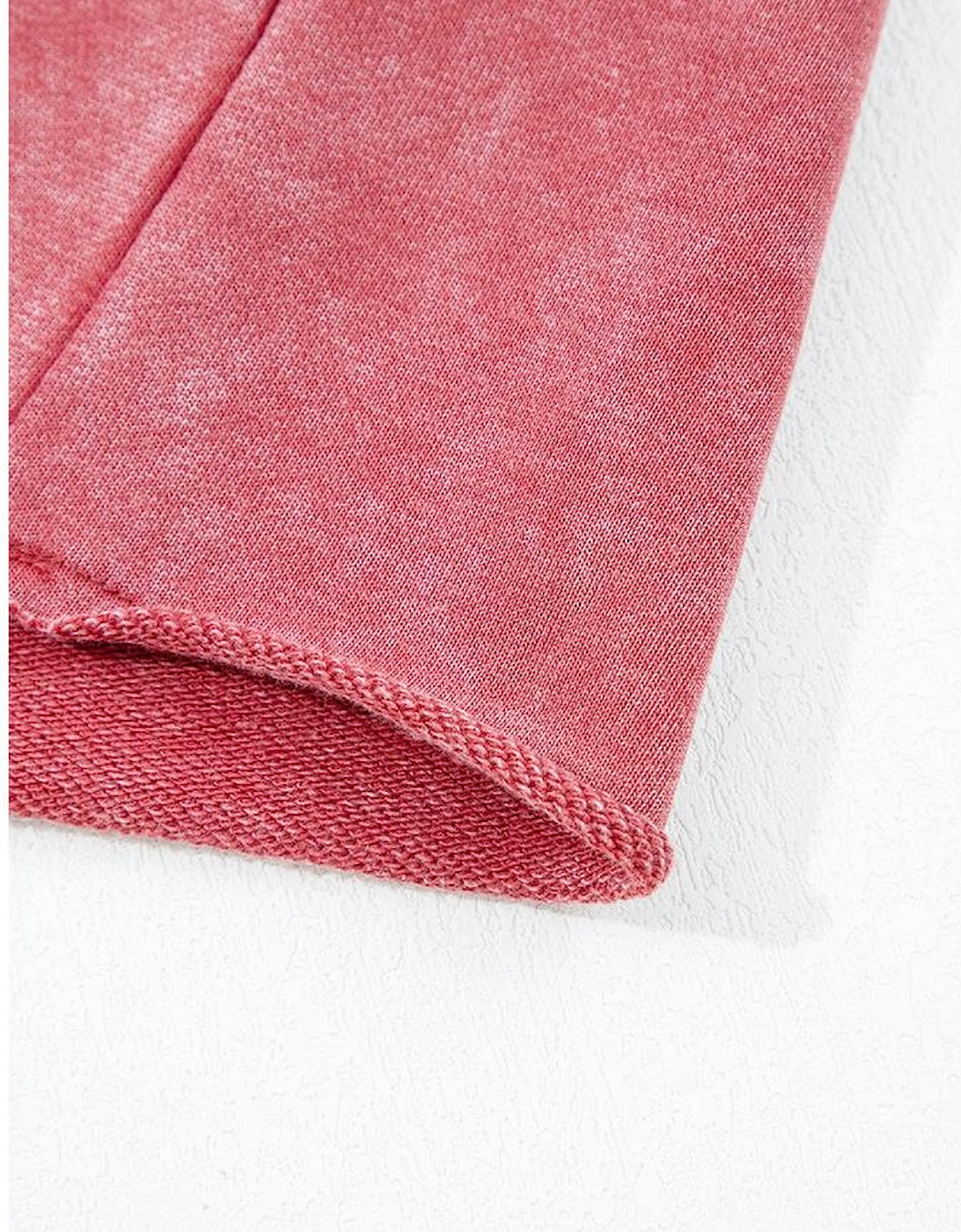 Racing Red Mineral Wash Raglan Sleeve Raw Hem Crop Sweatshirt