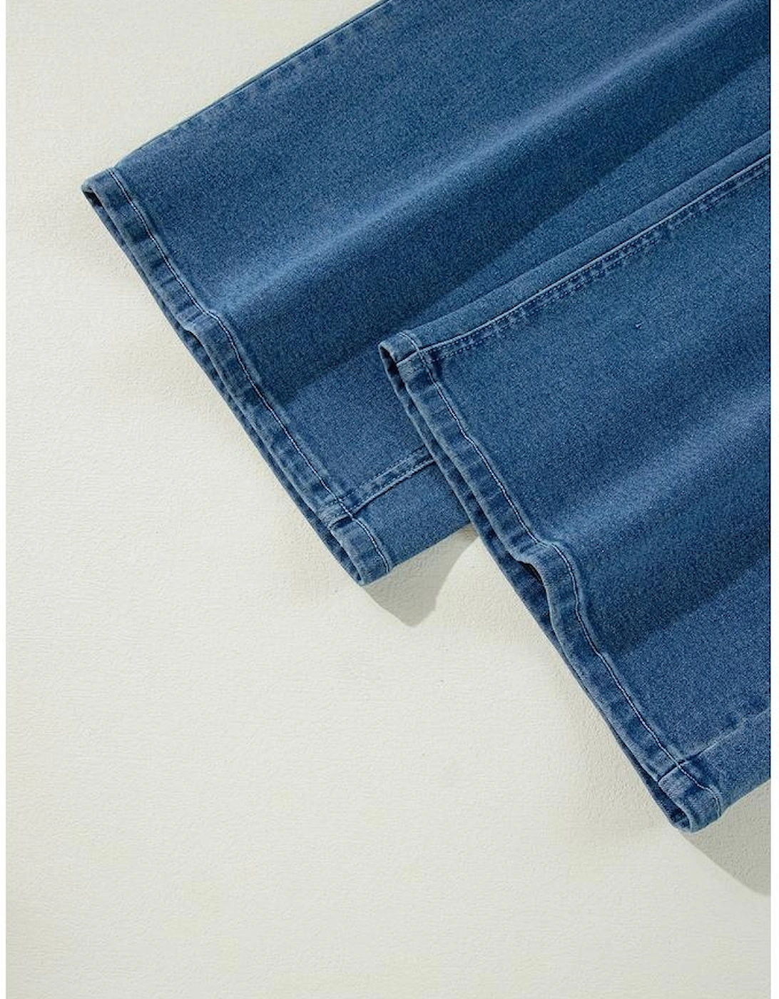 Dusk Blue Adjustable Tie Straps Cropped Wide Leg Denim Overalls, 16 of 15