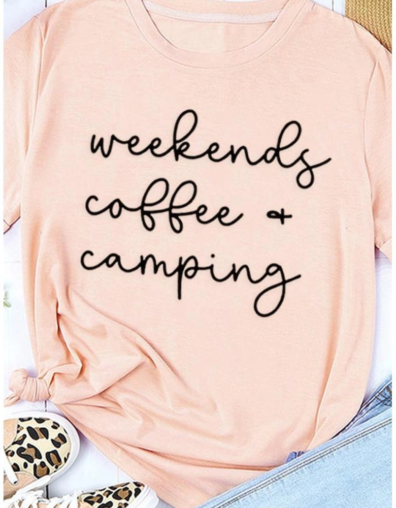 Azura Exchange Printed Short Sleeve T-Shirt for Weekends Coffee & Camping