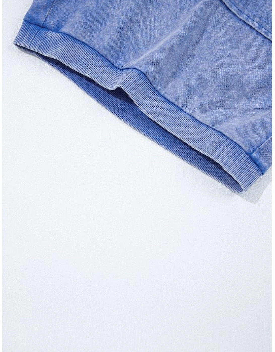 Sky Blue Mineral Wash Pocketed Sleeveless V Neck Loose Romper