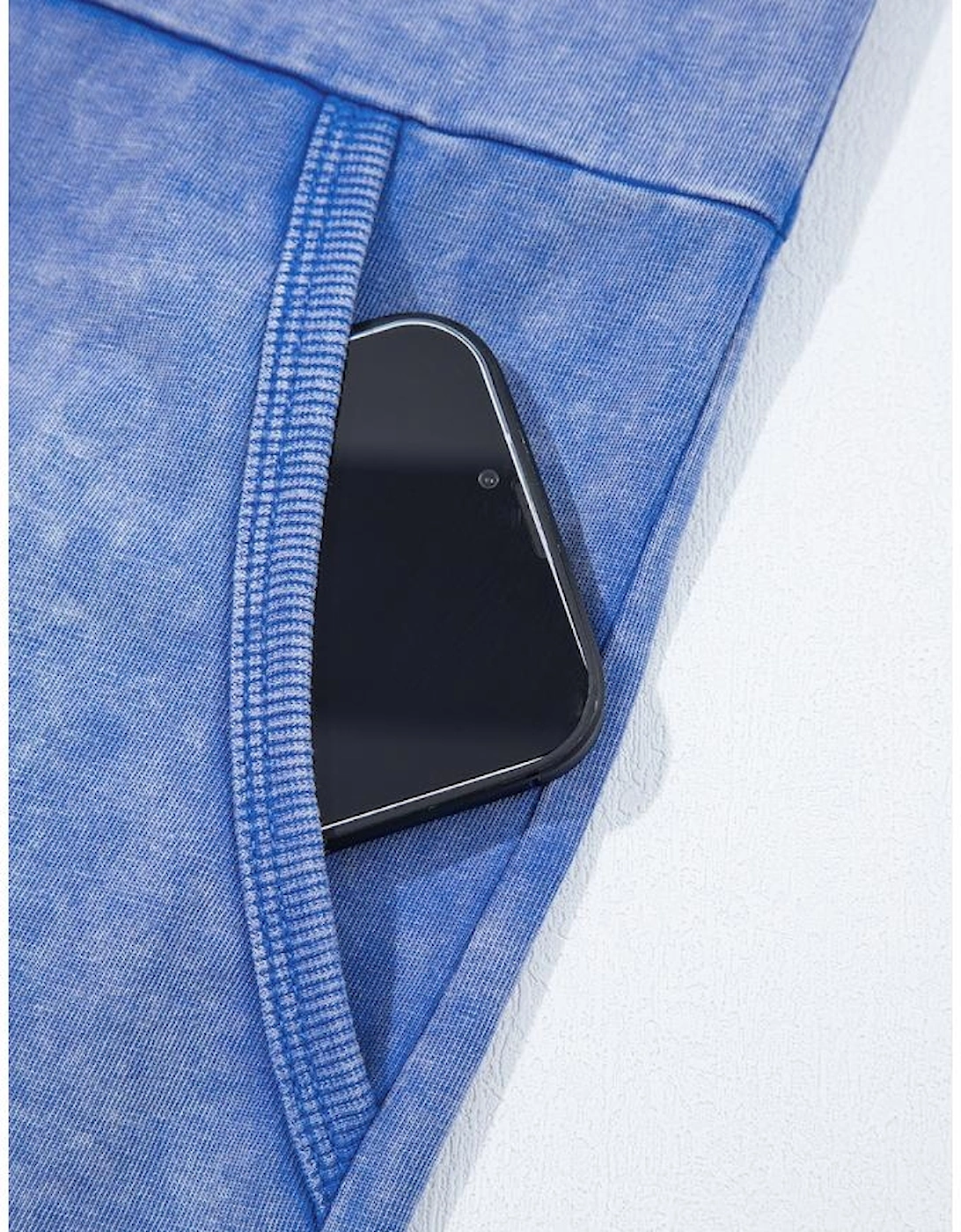 Sky Blue Mineral Wash Pocketed Sleeveless V Neck Loose Romper