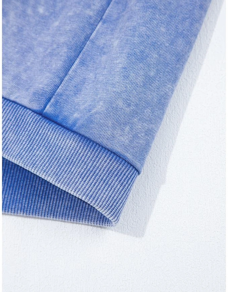 Sky Blue Mineral Wash Pocketed Sleeveless V Neck Loose Romper