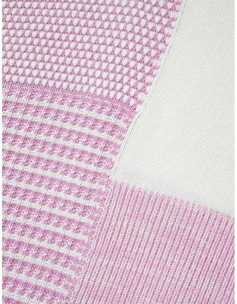 Bonbon Neutral Colorblock Tie Back Sweater