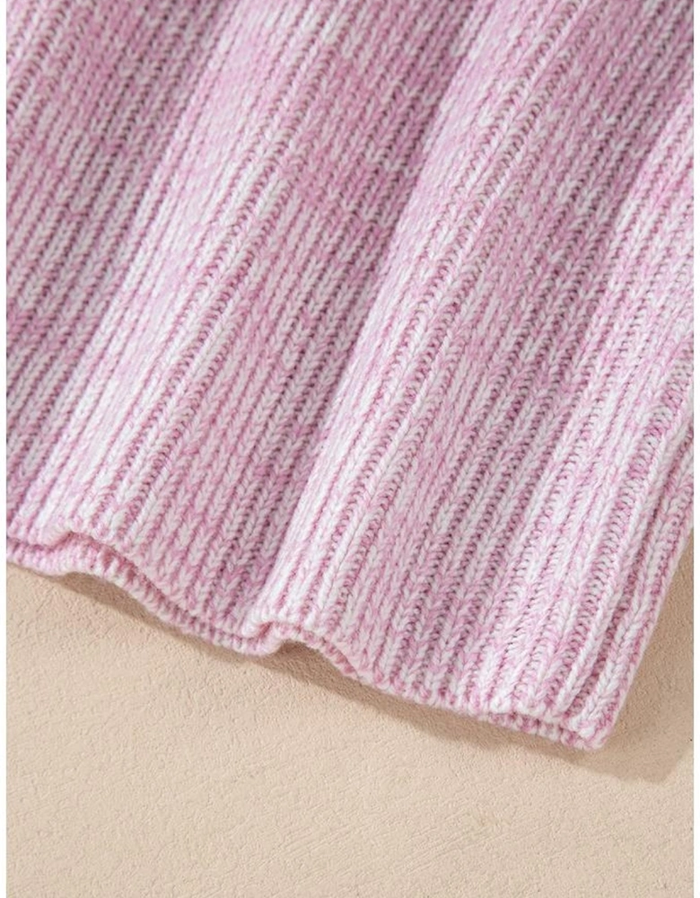 Bonbon Neutral Colorblock Tie Back Sweater