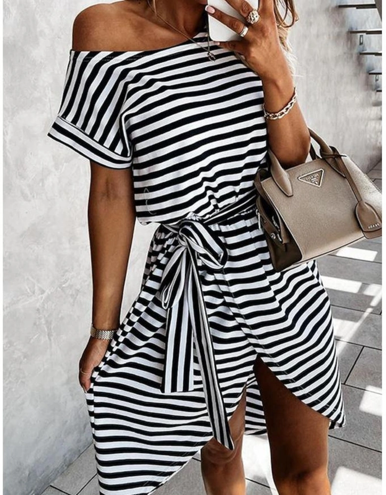 Azura Exchange Short Sleeve T-Shirt Dress with Wrapped Hemline