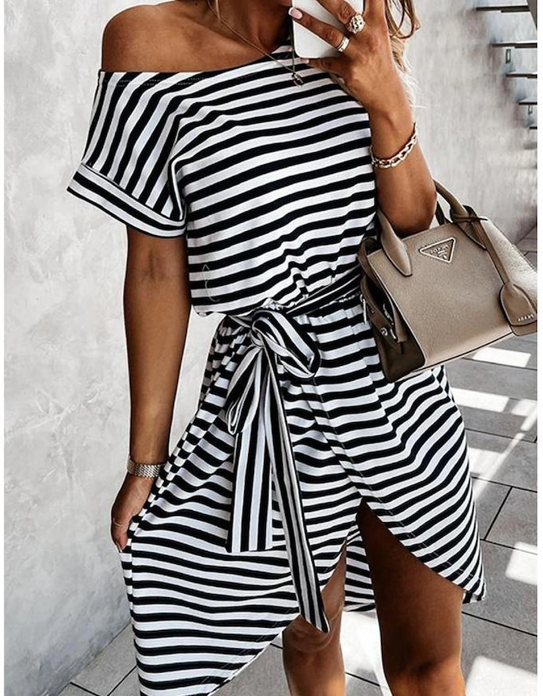 Azura Exchange Short Sleeve T-Shirt Dress with Wrapped Hemline