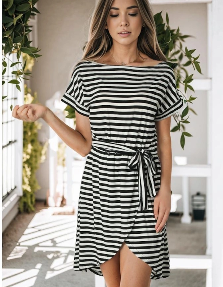 Azura Exchange Short Sleeve T-Shirt Dress with Wrapped Hemline