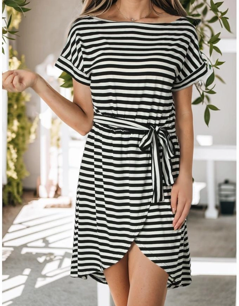 Azura Exchange Short Sleeve T-Shirt Dress with Wrapped Hemline