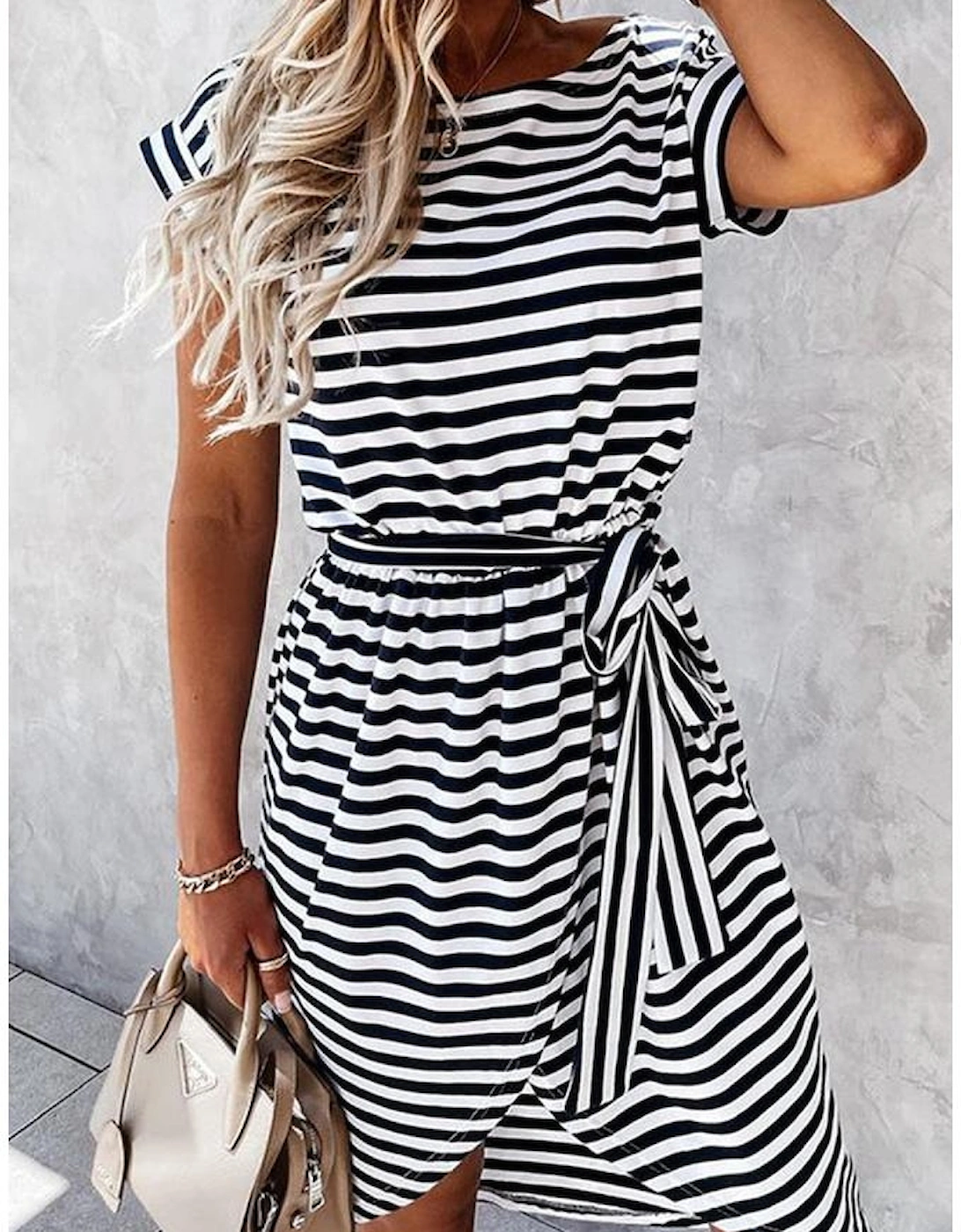 Azura Exchange Short Sleeve T-Shirt Dress with Wrapped Hemline