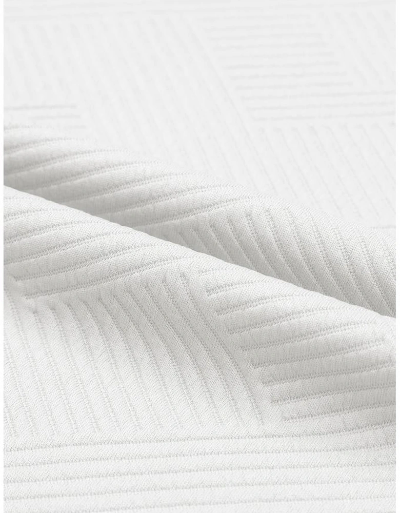 Bright White Textured Loose Fit T Shirt and Drawstring Pants Set