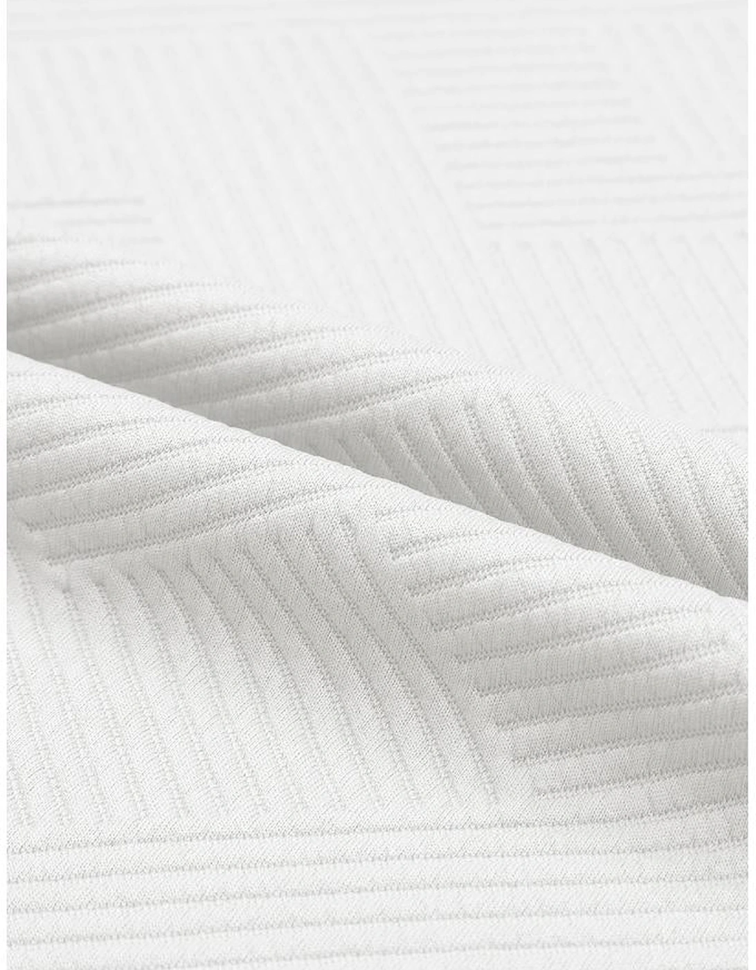 Bright White Textured Loose Fit T Shirt and Drawstring Pants Set