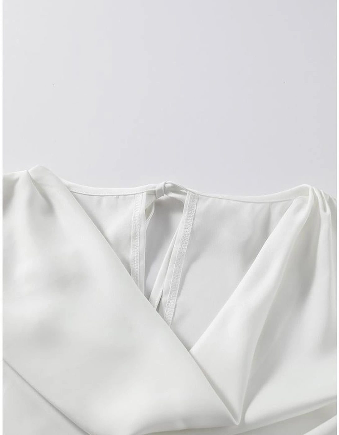 Azura Exchange White Cowl Neck Long Sleeve Elegant Blouse