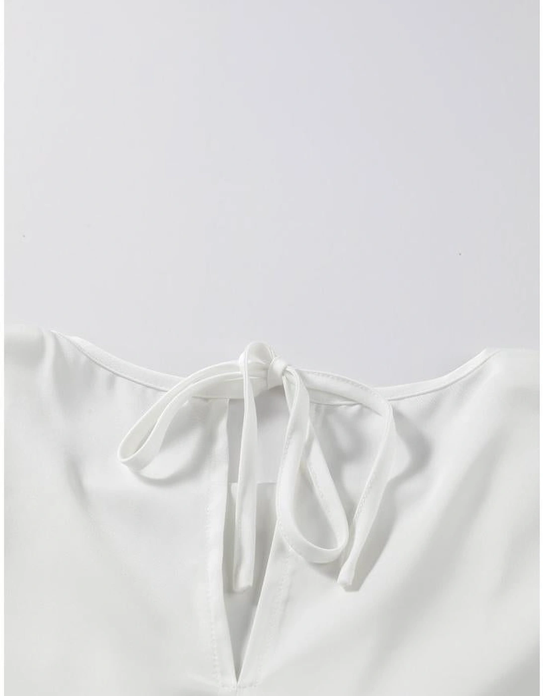 Azura Exchange White Cowl Neck Long Sleeve Elegant Blouse