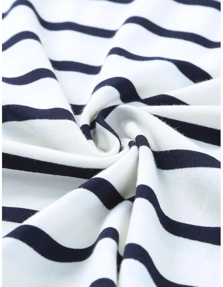 Long Sleeve Stripe Button Henley Top