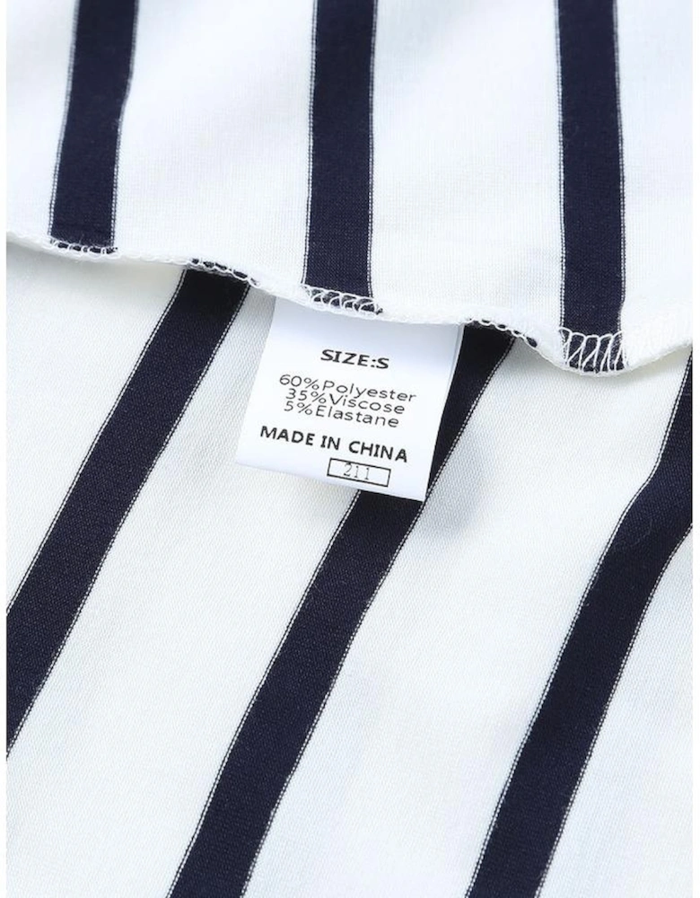 Long Sleeve Stripe Button Henley Top