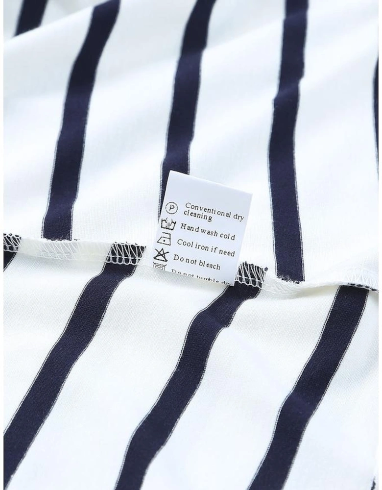 Long Sleeve Stripe Button Henley Top