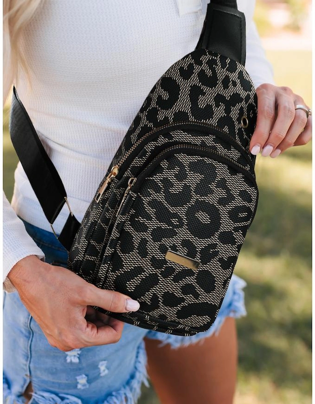 Leopard Print PU Sling Bag