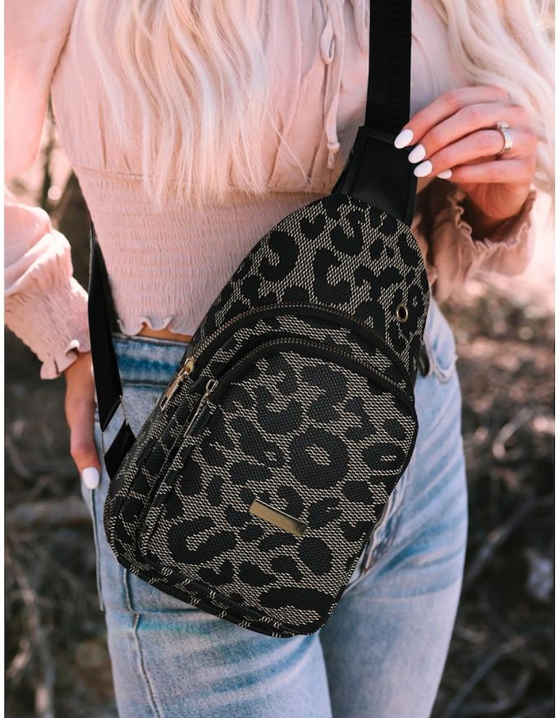 Leopard Print PU Sling Bag