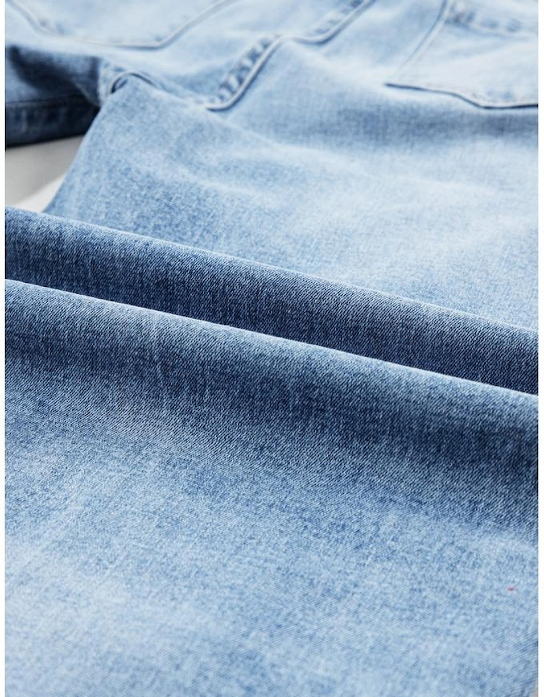 Light Blue High Rise Distressed Straight Leg Jeans