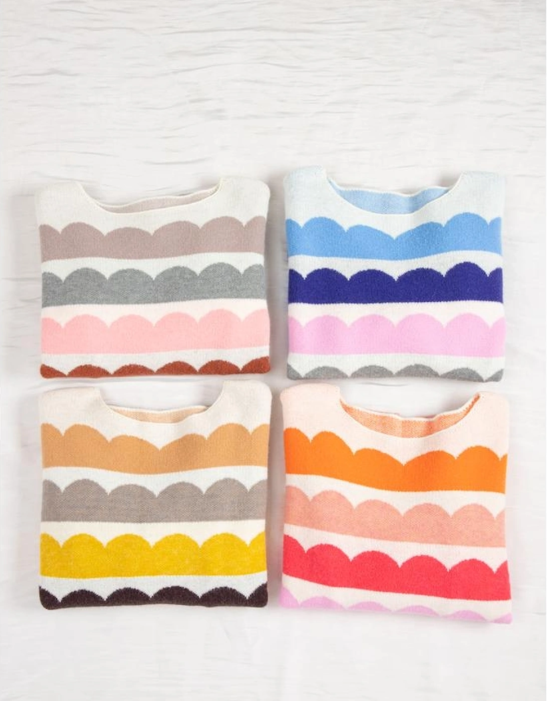 Gray Wave Striped Balloon Sleeve Drop Shoulder Sweater