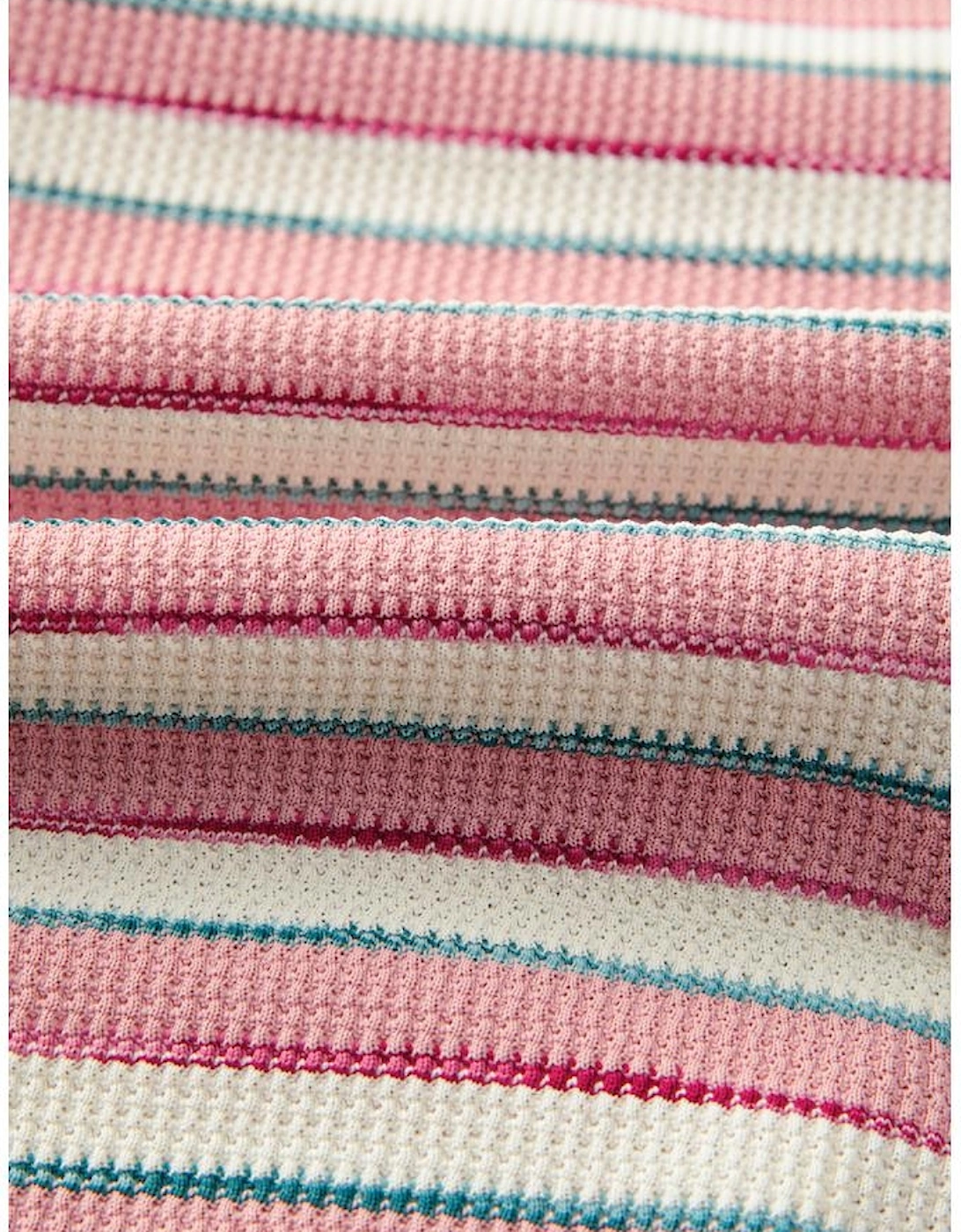 Pink Stripe Stitched Detail Color Block Patchwork Oversized Pullover Top