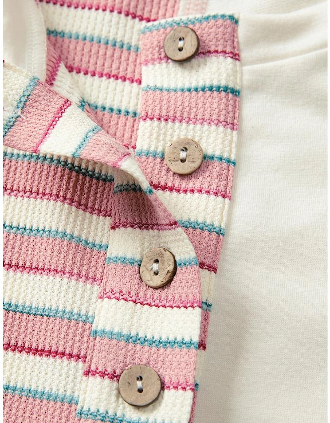 Pink Stripe Stitched Detail Color Block Patchwork Oversized Pullover Top