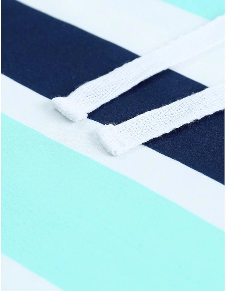 Multi Striped Drawstring Long Sleeve Hoodie