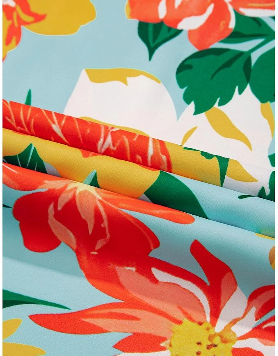 Sky Blue Plus Size Floral Print V Neck Batwing Sleeve Blouse