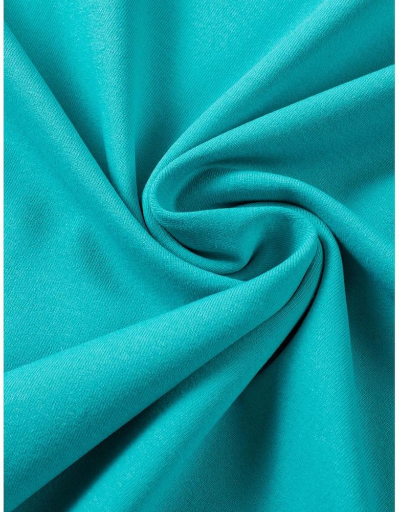 Turquoise Floral Crochet Short Sleeve Top