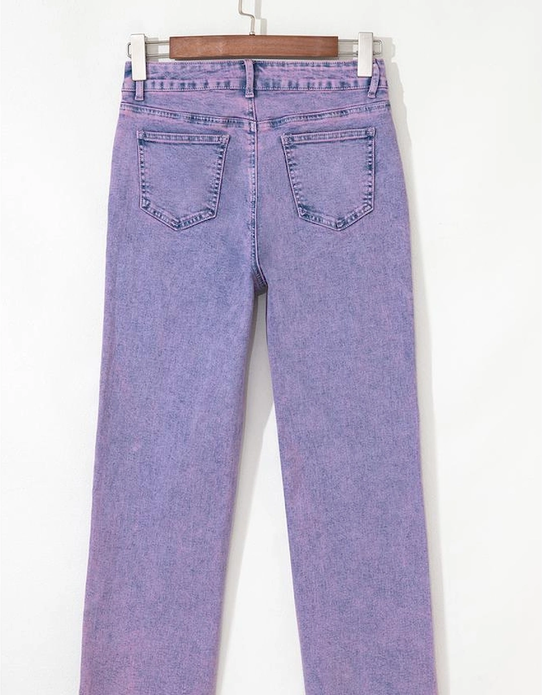 Orchid Petal Vintage Wash Frayed Hem Ankle-length Jeans