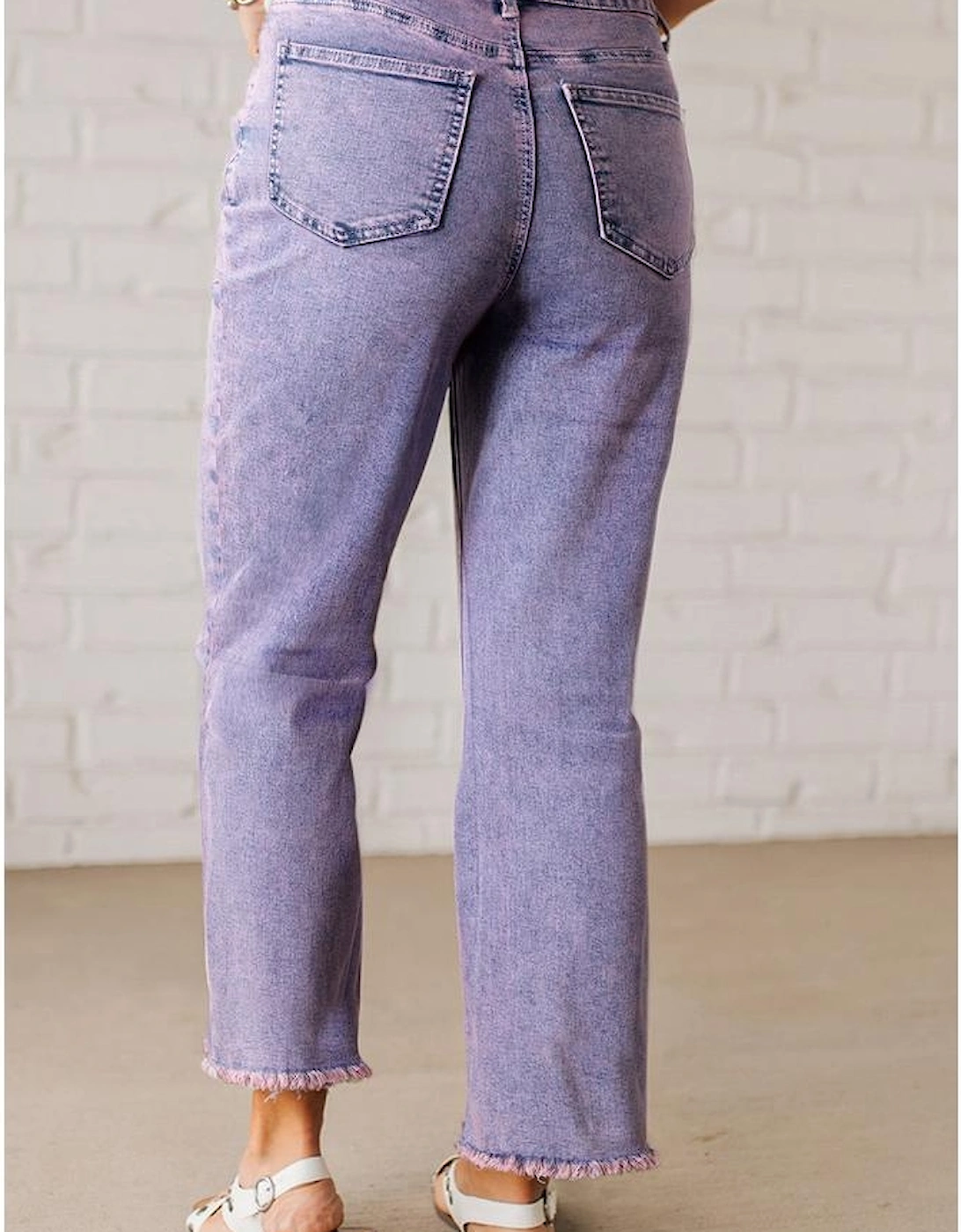 Orchid Petal Vintage Wash Frayed Hem Ankle-length Jeans, 15 of 14