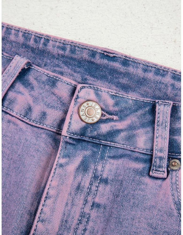 Orchid Petal Vintage Wash Frayed Hem Ankle-length Jeans