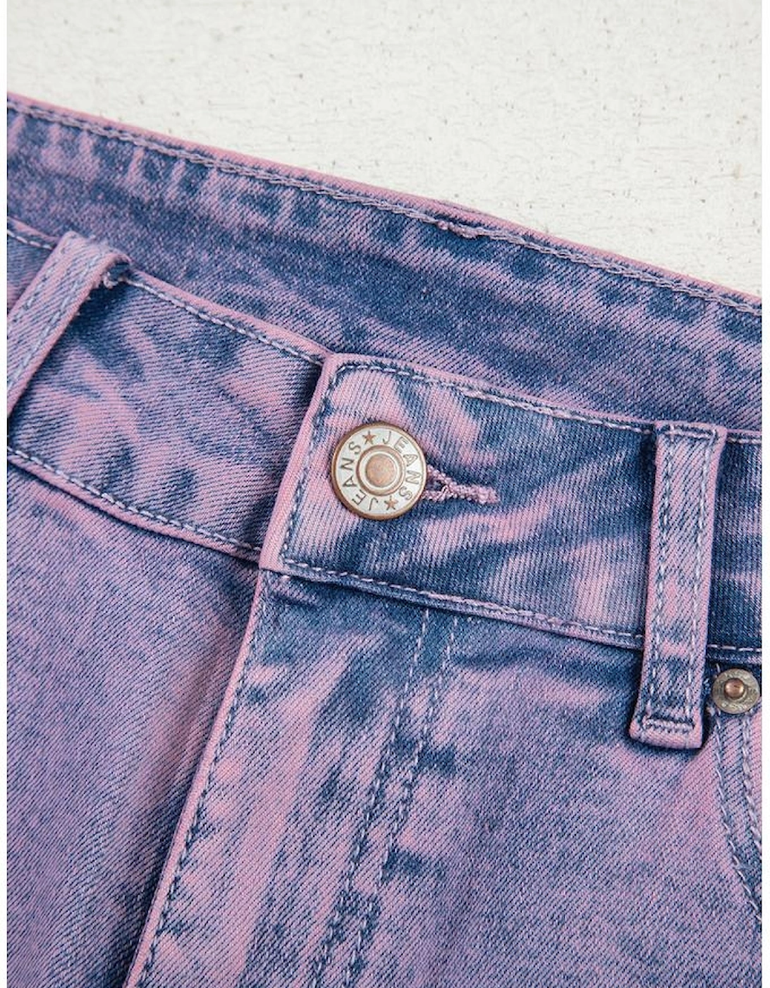 Orchid Petal Vintage Wash Frayed Hem Ankle-length Jeans