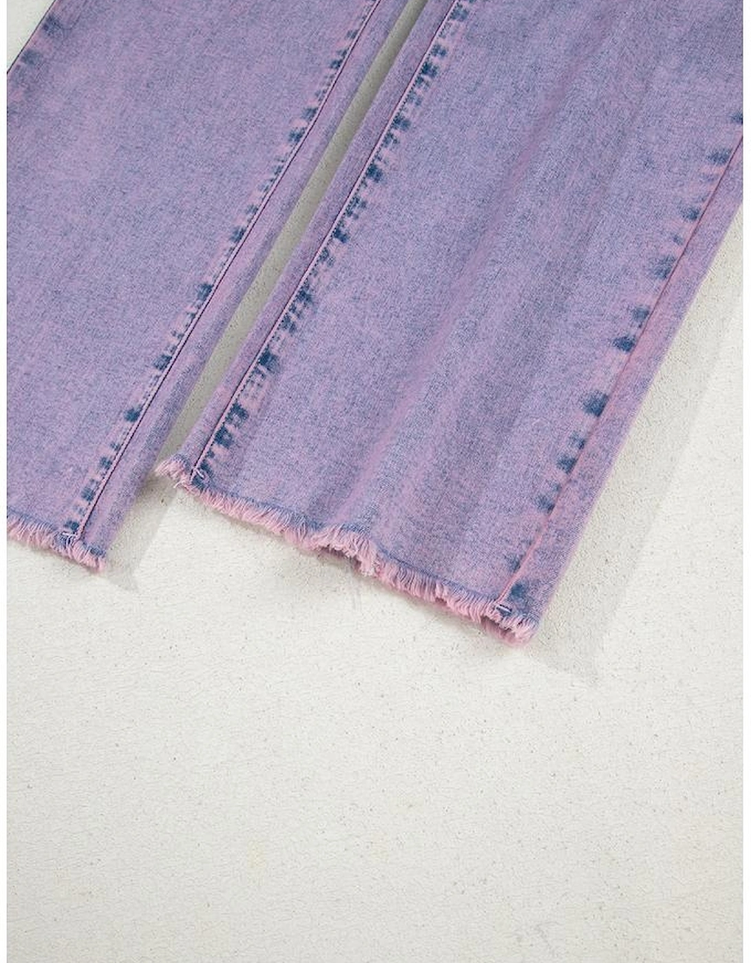 Orchid Petal Vintage Wash Frayed Hem Ankle-length Jeans