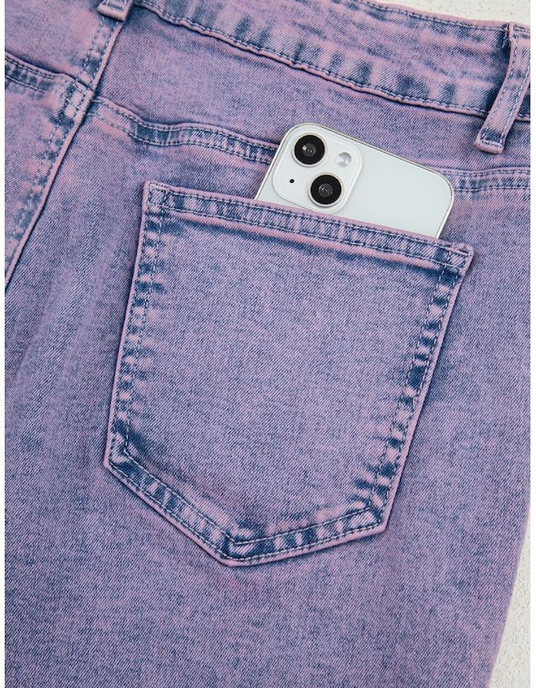 Orchid Petal Vintage Wash Frayed Hem Ankle-length Jeans