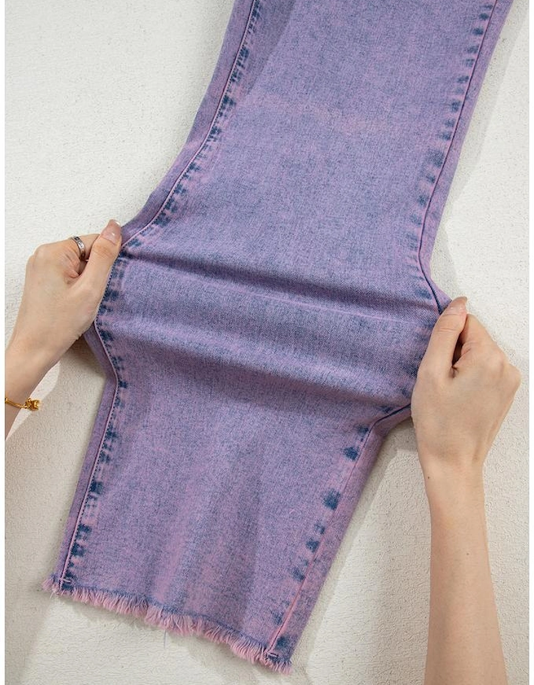 Orchid Petal Vintage Wash Frayed Hem Ankle-length Jeans