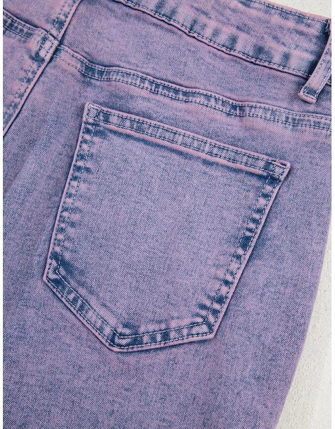 Orchid Petal Vintage Wash Frayed Hem Ankle-length Jeans