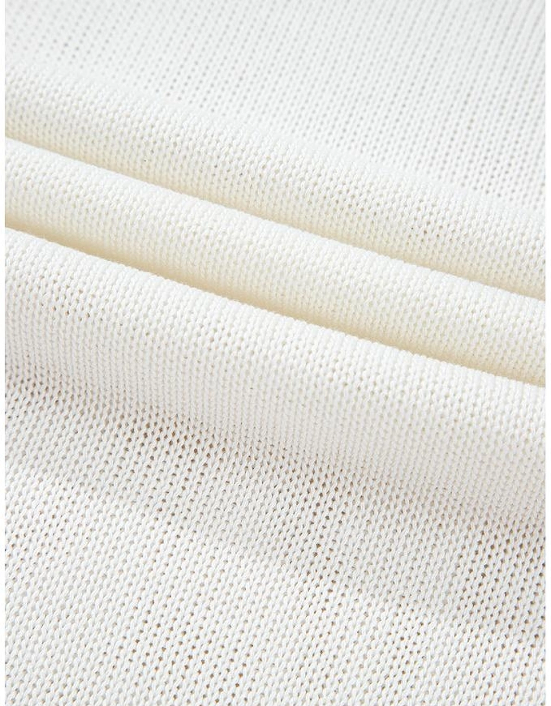 White Eyelet Knit Tied Back Short Sleeve Sweater