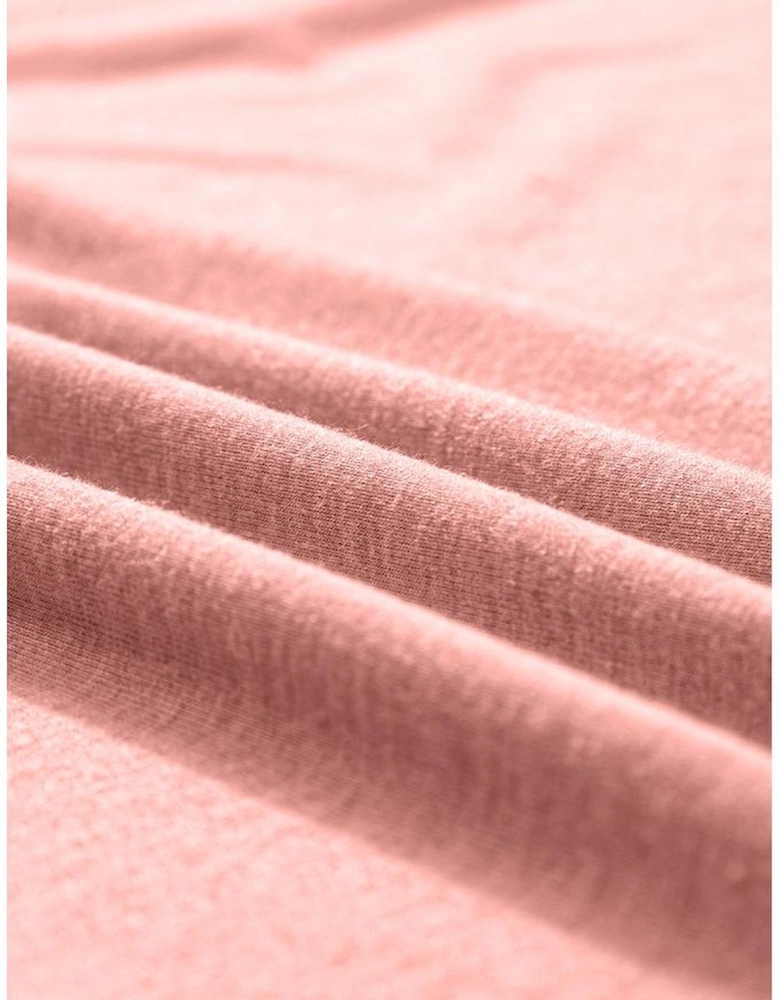 Rose Pink Center Seam Rolled Cuffs T-shirt Dress