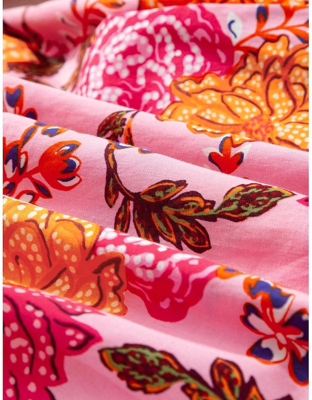 Pink Floral Bubble Sleeve V Neck Ruffled Mini Dress