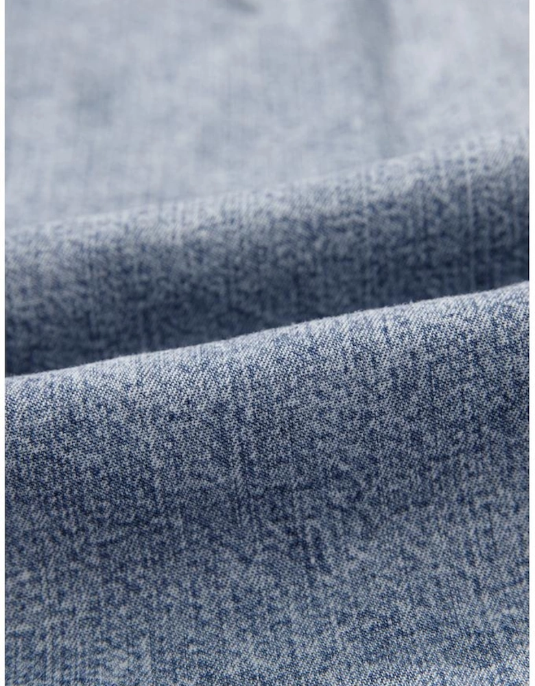 Ashleigh Blue Ruffled Shirred Neckline Sleeveless Denim Tank Top