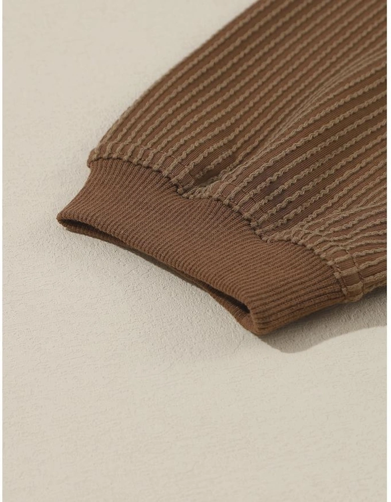 Khaki You Are Loved Print Corduroy Sweatshirt