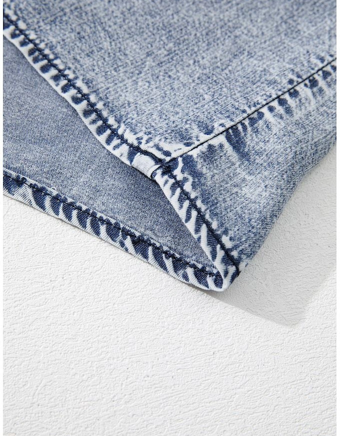 Ashleigh Blue Ruffled Shirred Neckline Sleeveless Denim Tank Top