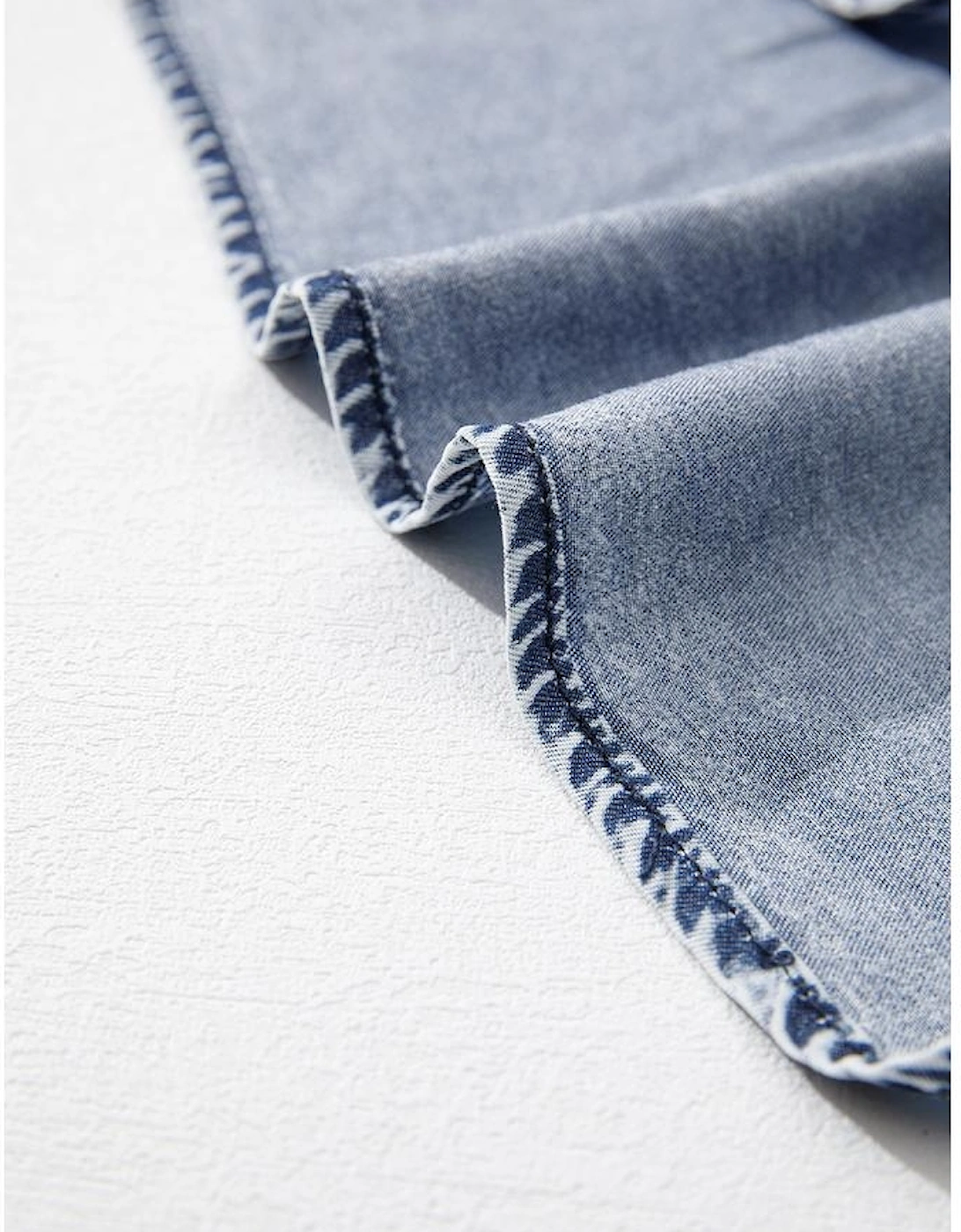 Ashleigh Blue Ruffled Shirred Neckline Sleeveless Denim Tank Top