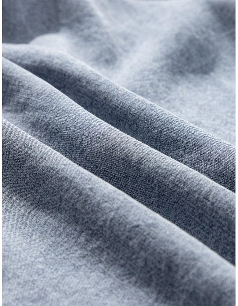 Ashleigh Blue Ruffled Shirred Neckline Sleeveless Denim Tank Top